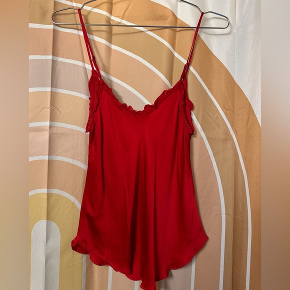 Red satin Wilfred shirt XS. Like new - Picture 2 of 3